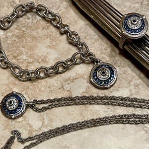 Preowned Judith Ripka Sapphire .925 set